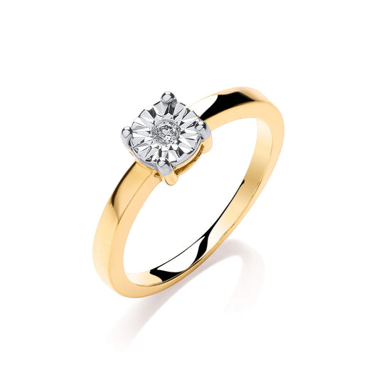 9ct Gold 0.05ct Diamond Solitaire Ring