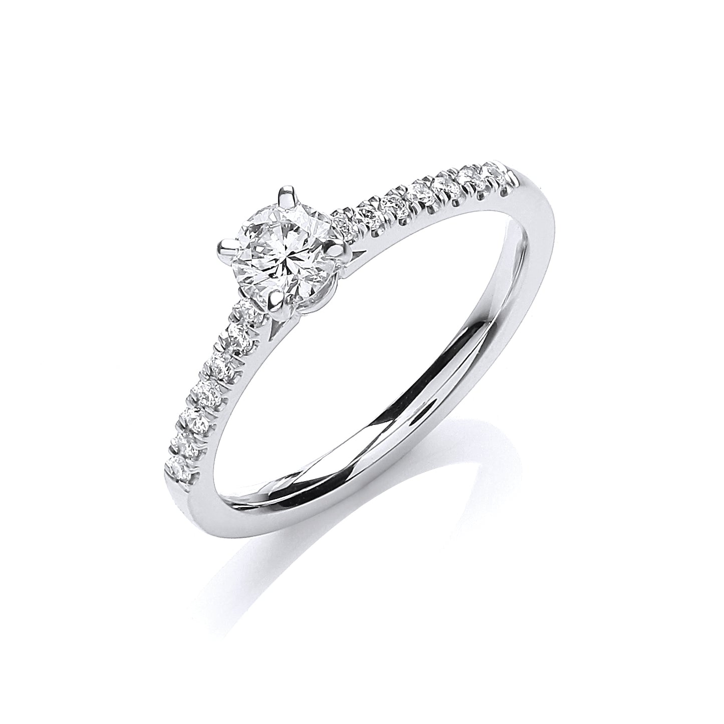 18ct White Gold 0.45ct White Certificated Solitaire Ring