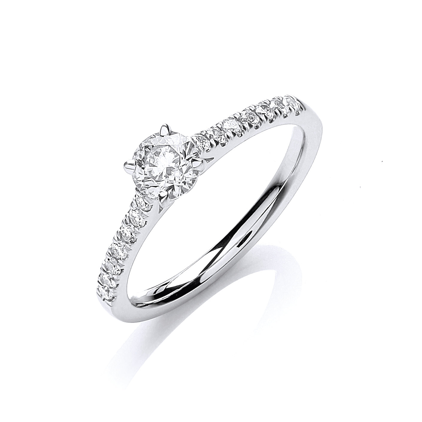 18ct White Gold 0.55ct White Certificated Solitaire Ring