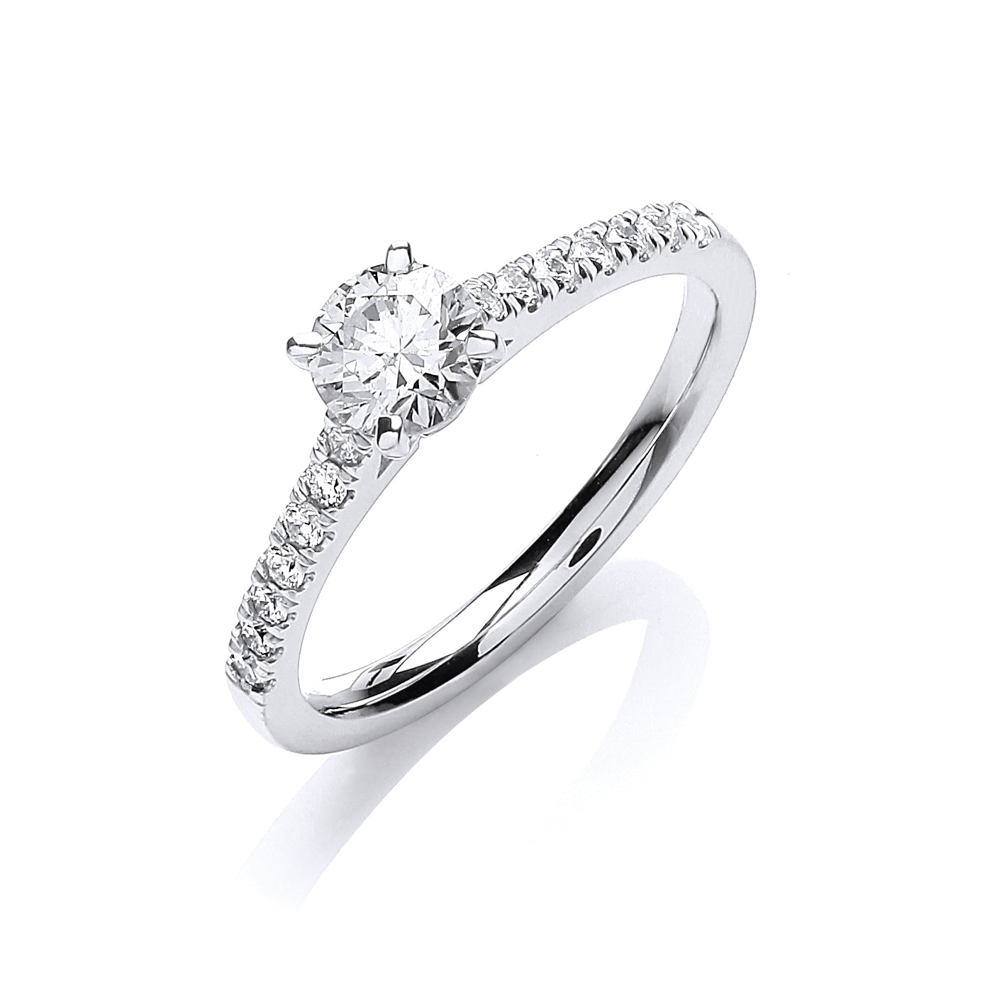 18ct White Gold 0.70ct White Certificated Engagement Ring