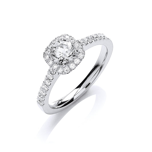 18ct White Gold 0.80ct White Certificated Engagement Ring
