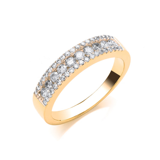 18ct Gold 0.50ct GH-SI Diamond Half Eternity Ring