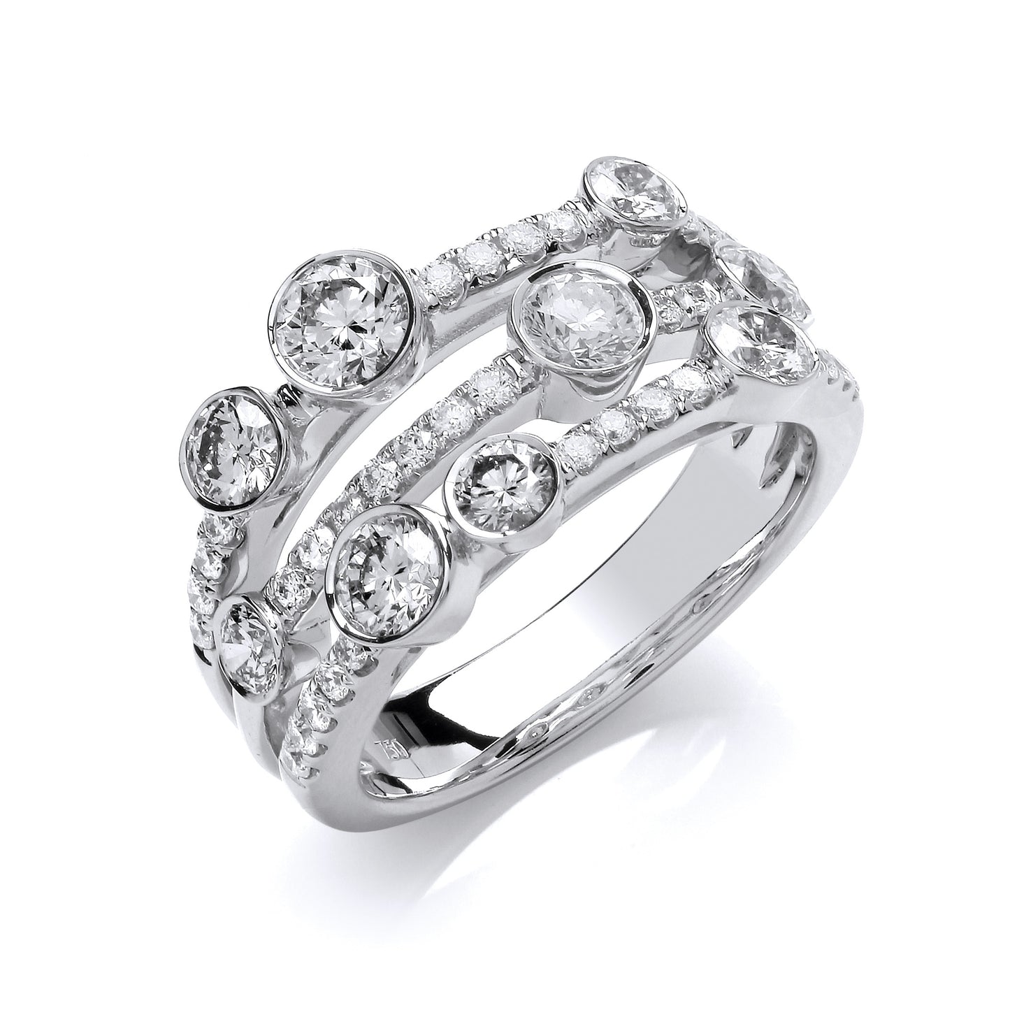 18ct White Gold 1.70ct GH-SI Diamond Dress Ring