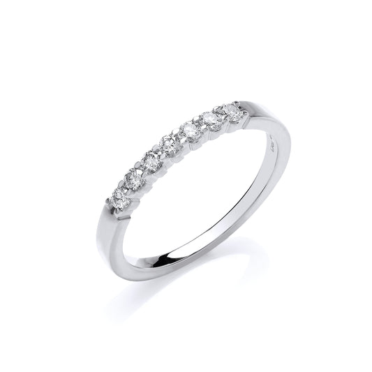 9ct White Gold D0.25ct Diamond Half ET Ring