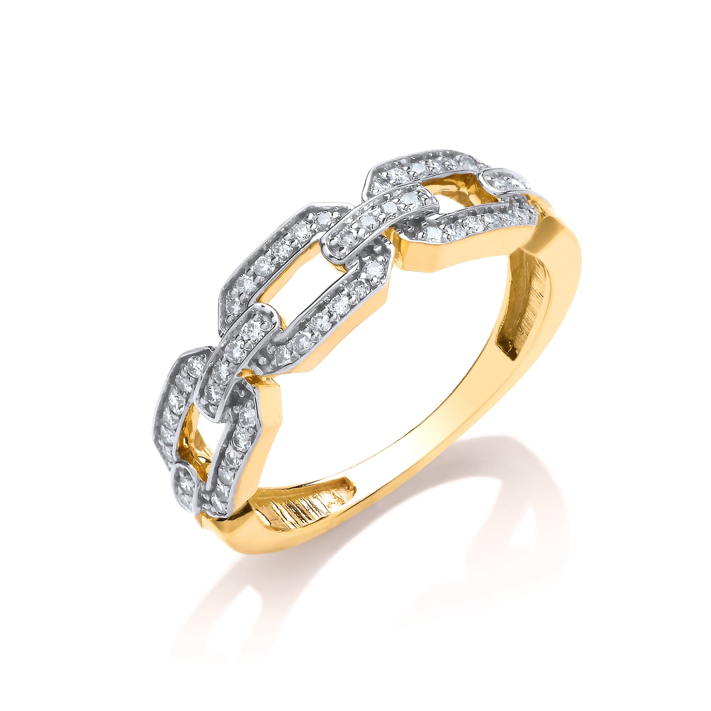 9ct Gold Chain Design 0.25ct White Diamond Ring