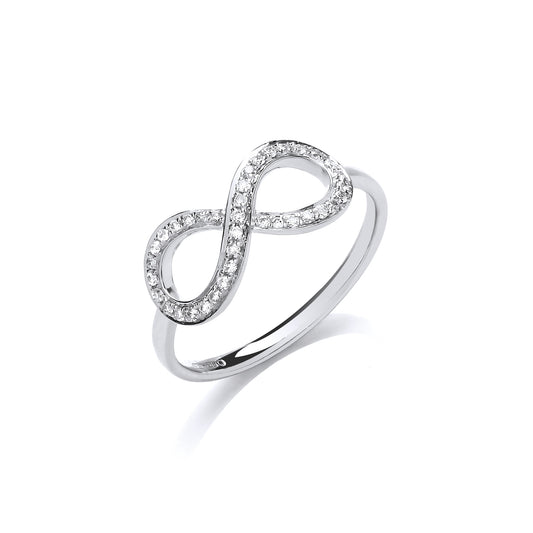 9ct White Gold 0.13ct Infinity Dress Ring