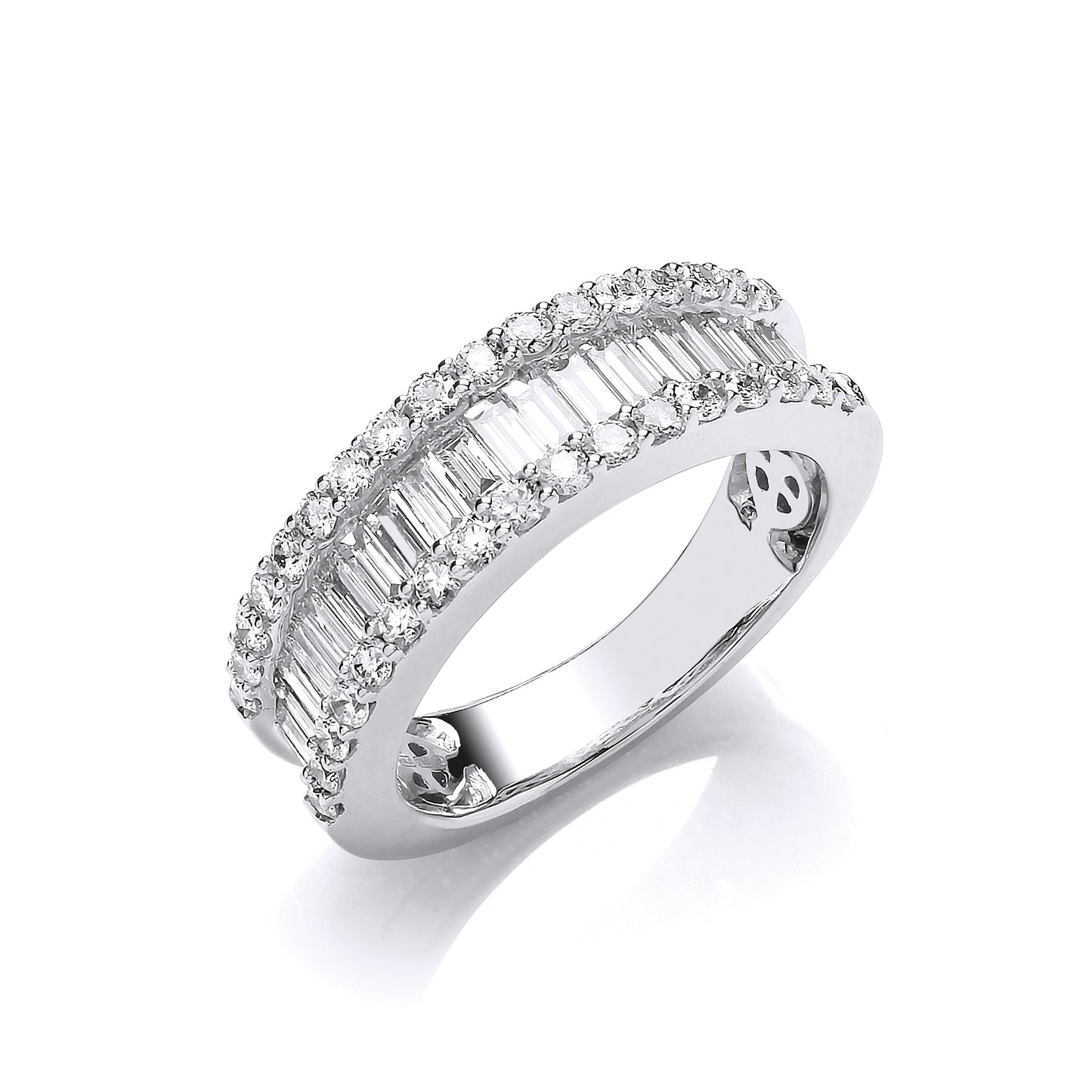 18ct WG 1.50ct Baguette & Brilliant Diamond Ring