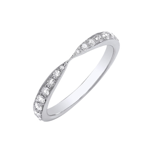 9ct White Gold 0.25ct Diamond Pinched Eternity Ring