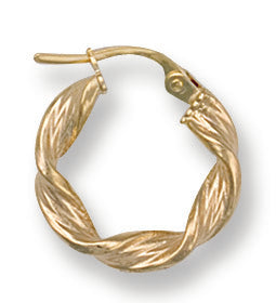 Gold 17mm Twisted Hoop Earrings