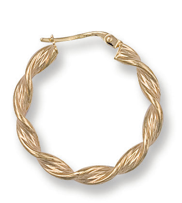 Gold 26.5mm Twisted Hoop Earrings