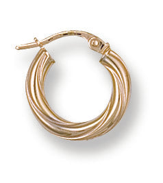 Gold 15.6mm Twisted Hoop Earrings