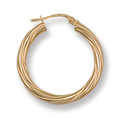 Gold 26mm Twisted Hoop Earrings