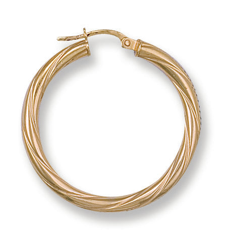 Gold 30.6mm Twisted Hoop Earrings