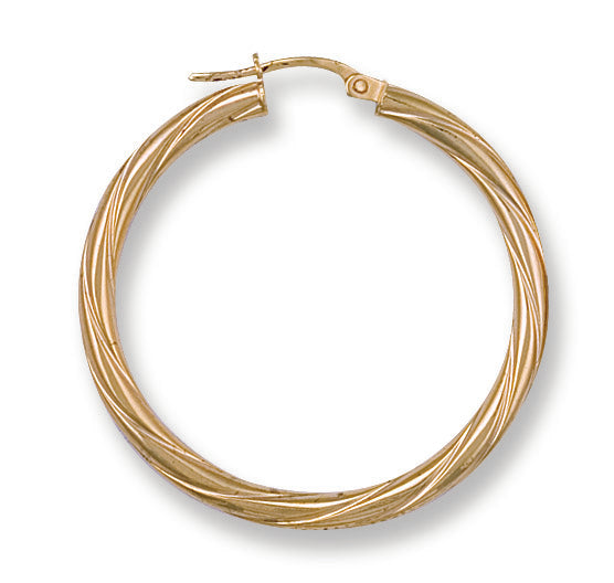 Gold 36mm Twisted Hoop Earrings
