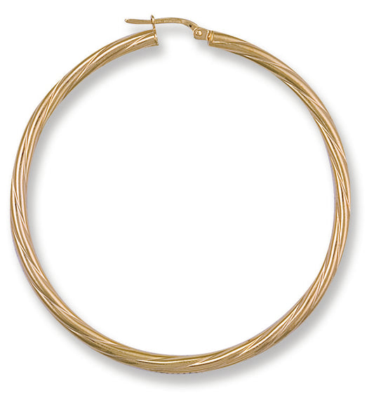 Gold 54mm Twisted Hoop Earrings