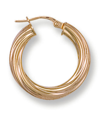 Gold 22.8mm Twisted Hoop Earrings
