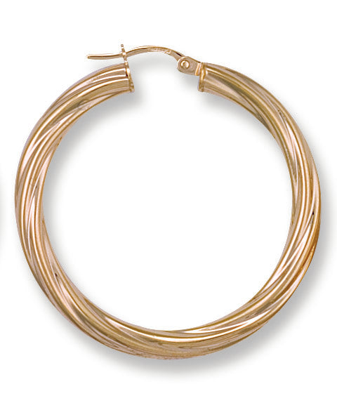 Gold 37mm Twisted Hoop Earrings
