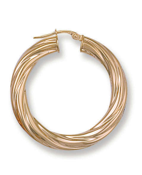 Gold 33.7mm Twisted Hoop Earrings