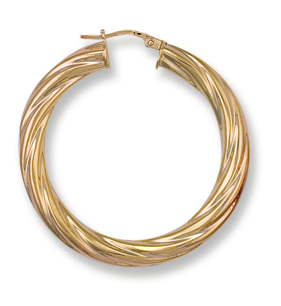 Gold 39mm Twisted Hoop Earrings