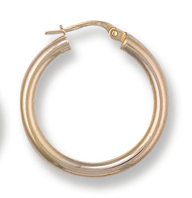 Gold 25.5mm Round Tube Hoop Earrings