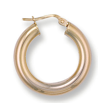 Gold 23.5mm Round Tube Hoop Earrings