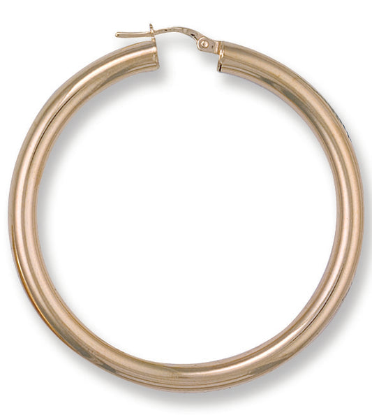 Gold 48mm Round Tube Hoop Earrings