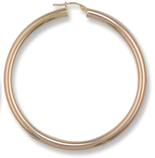 Gold 58mm Round Tube Hoop Earrings