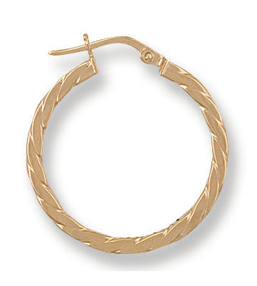 Gold 24mm Twisted Hoop Earrings