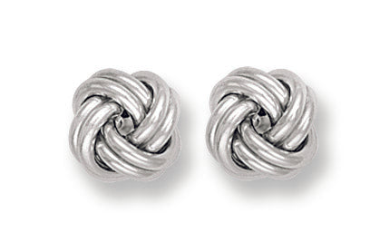 White Gold Knot Stud Earrings