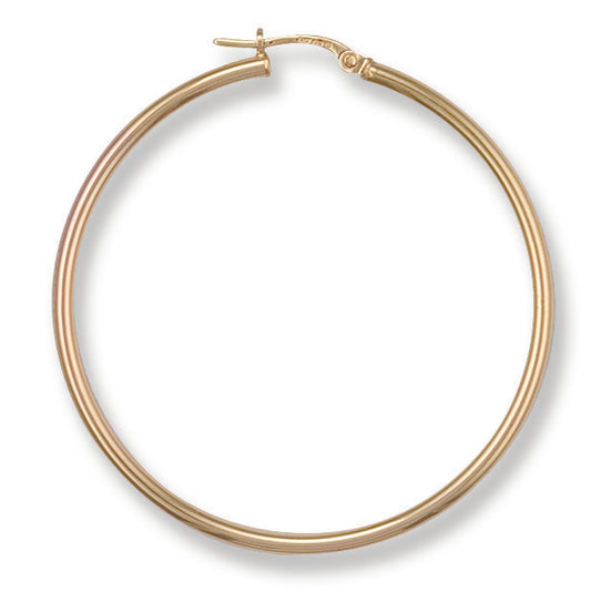 Gold 44mm Round Tube Hoop Earrings