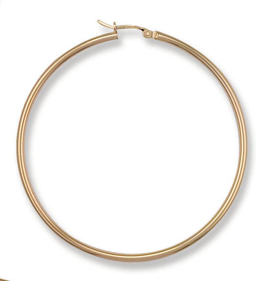 Gold 54mm Round Tube Hoop Earrings