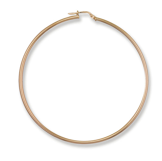 Gold 64mm Round Tube Hoop Earrings