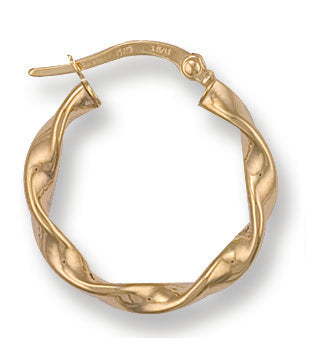 Gold 21mm Twisted Hoop Earrings