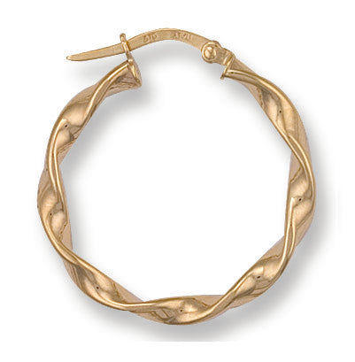 Gold 25.5mm Twisted Hoop Earrings