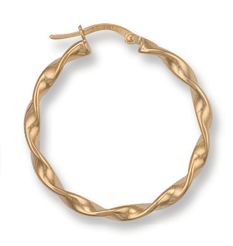 Gold 30.7mm Twisted Hoop Earrings