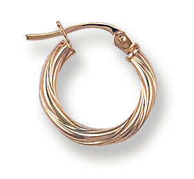 Gold 14.3mm Twisted Hoop Earrings