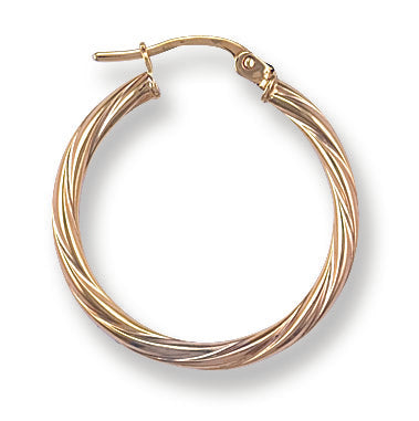 Gold 23mm Twisted Hoop Earrings