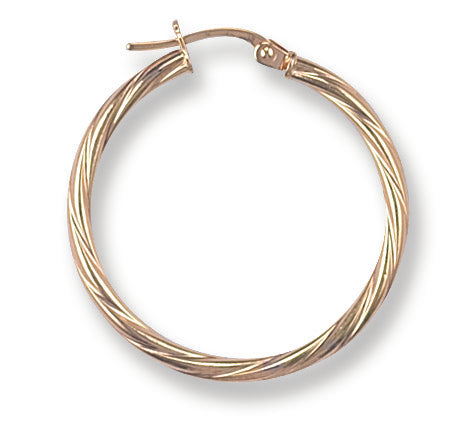 Gold 29.3mm Twisted Hoop Earrings