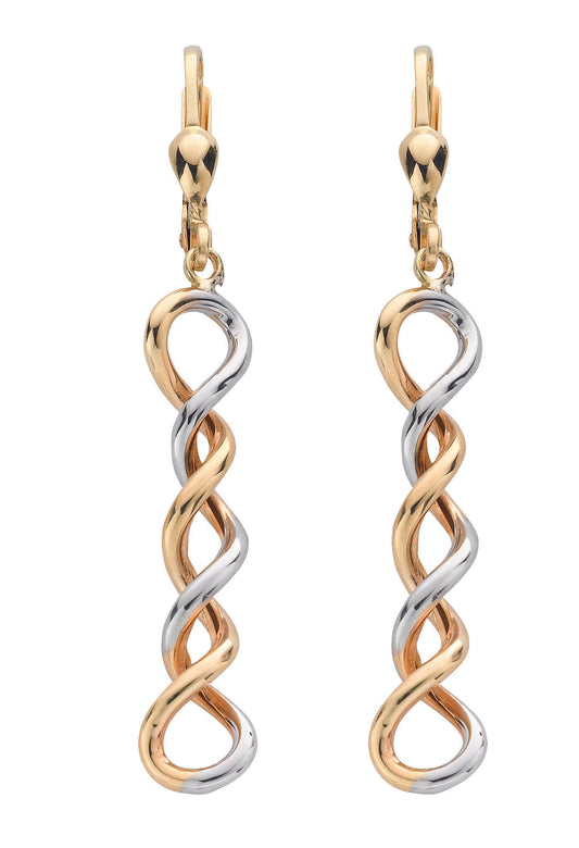 Yellow & White Gold Twisted Drops