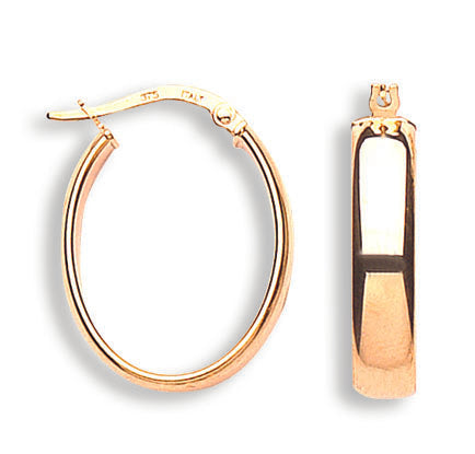 Gold Oval Tube Hoop Earrings