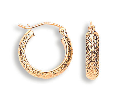 Gold D/C 17.2mm Hoop Earrings