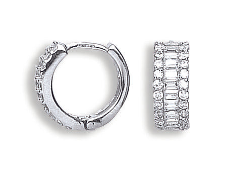 White Gold Cz Huggies