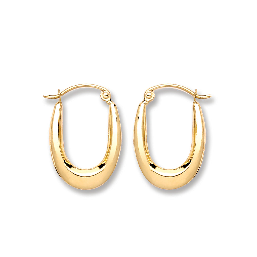 Gold Plain Oval Earrings