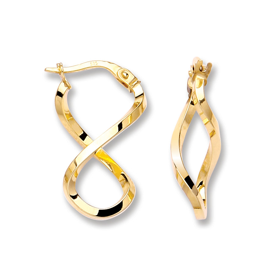 Gold Square Tube Figure of 8 Earrings