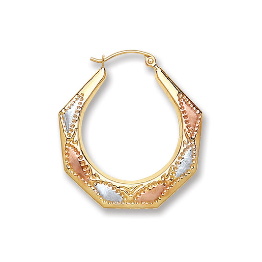 Y/W/R 27.6mm Gold Hoop Earrings