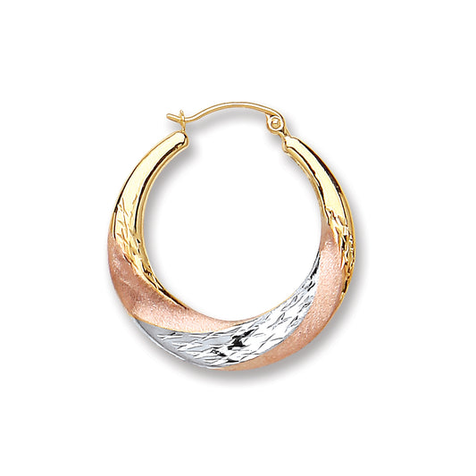 Y/W/R Gold 25mm Hoop Earrings