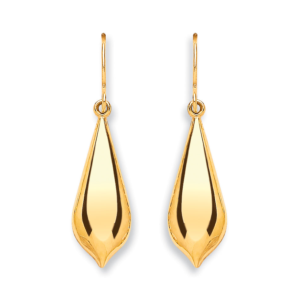 Gold Pear Shape Drop Earrings