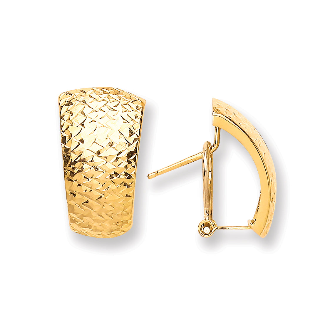 Gold D/C Stud With Omega Fitting Earring