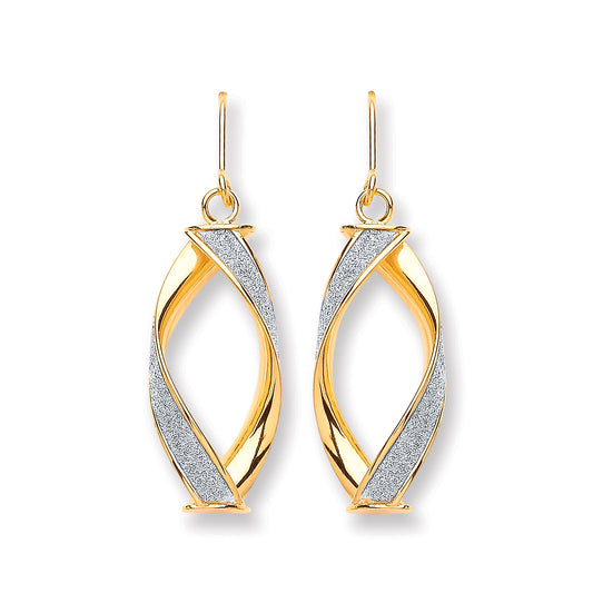 Gold Twist Glitter Drop Earring