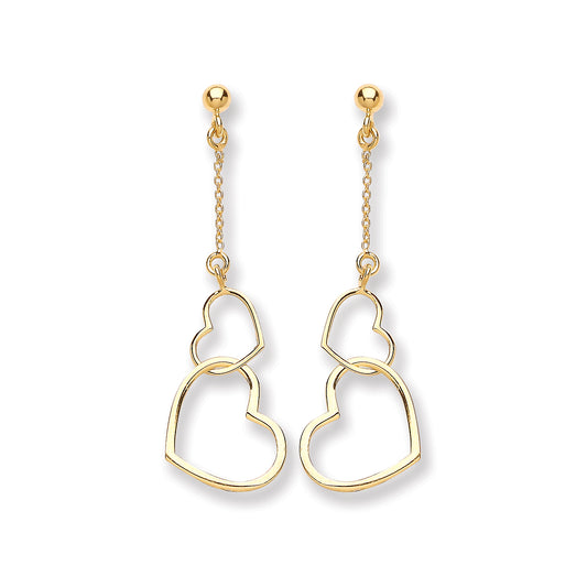 Gold Heart Drop Earring